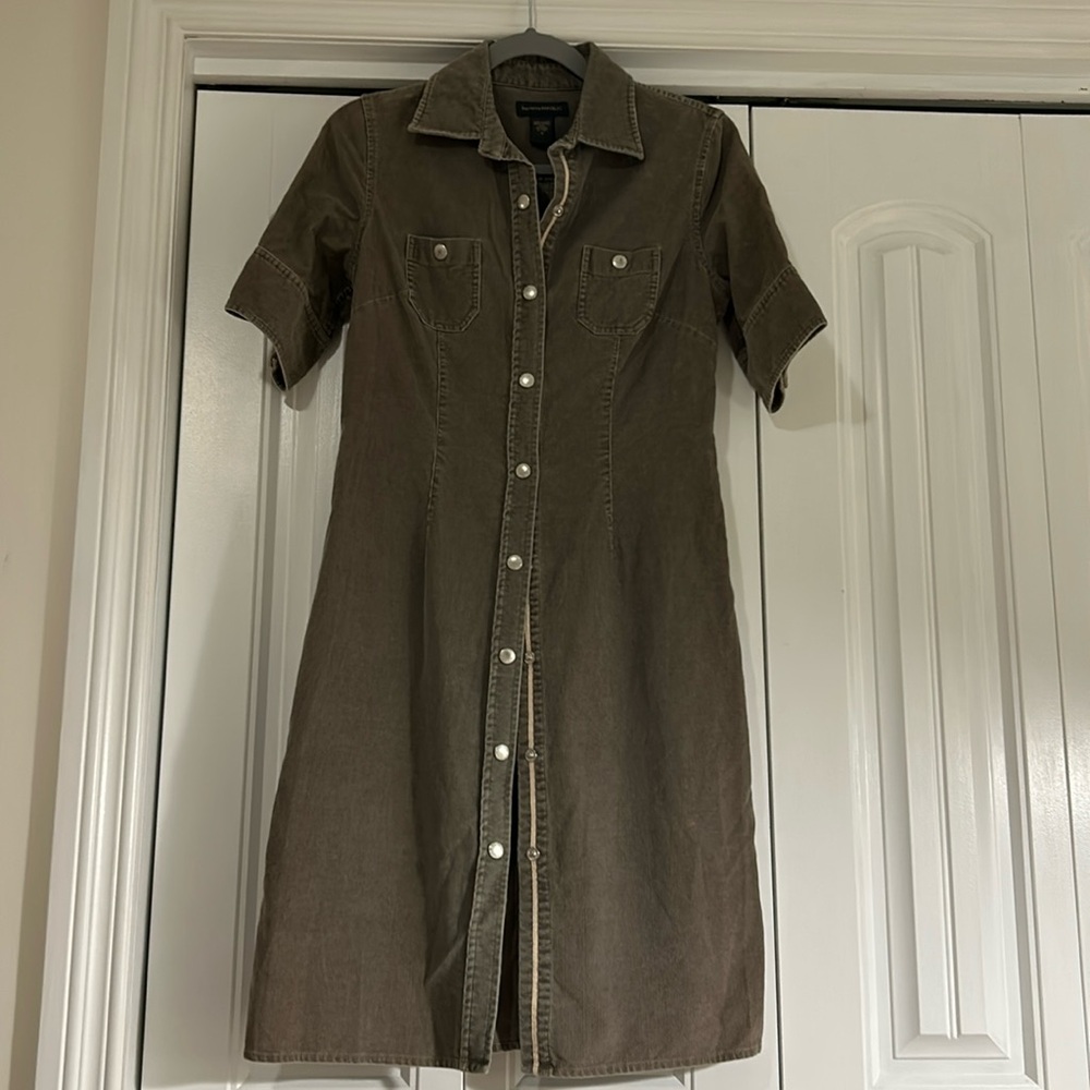 Vintage corduroy dress.  Olive color